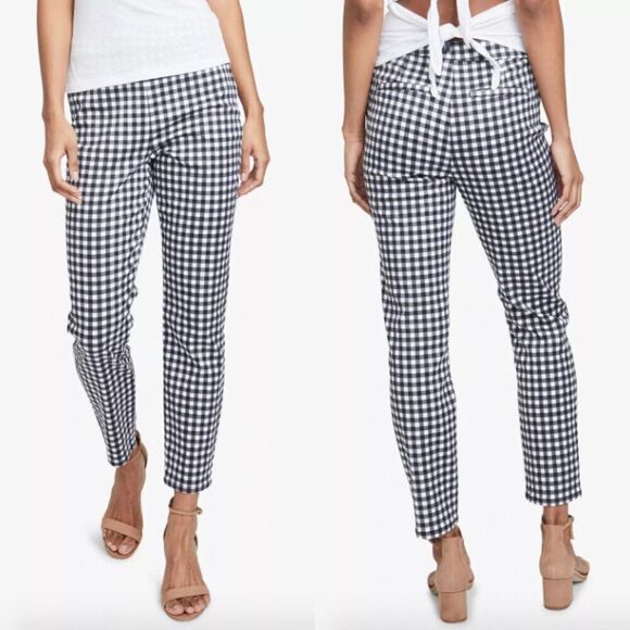 RACHEL Rachel Roy black white gingham slim straight stretchy high waisted pants - Picture 6 of 6